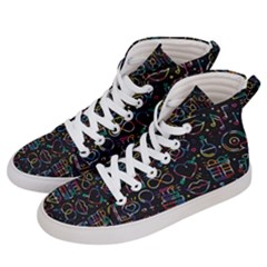 Seamless Pattern With Love Symbols Men s Hi-top Skate Sneakers by Vaneshart