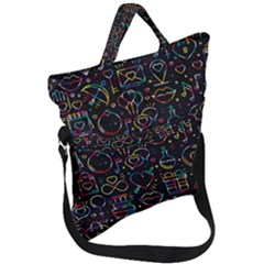 Seamless Pattern With Love Symbols Fold Over Handle Tote Bag by Vaneshart