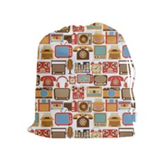 Vintage Gadget Seamless Pattern Drawstring Pouch (xl)