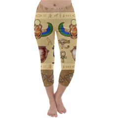 Egypt Horizontal Illustration Capri Winter Leggings 