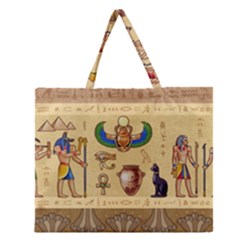 Egypt Horizontal Illustration Zipper Large Tote Bag by Vaneshart