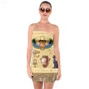 Egypt Horizontal Illustration One Soulder Bodycon Dress View1