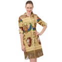 Egypt Horizontal Illustration Long Sleeve Mini Shirt Dress View1