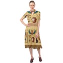 Egypt Horizontal Illustration Keyhole Neckline Chiffon Dress View1