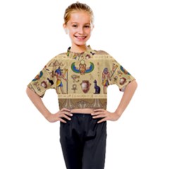 Egypt Horizontal Illustration Kids Mock Neck Tee