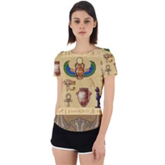 Egypt Horizontal Illustration Back Cut Out Sport Tee