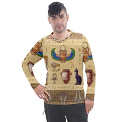 Egypt Horizontal Illustration Men s Pique Long Sleeve Tee