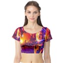 Far Future Human Colonization Short Sleeve Crop Top View1