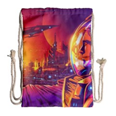 Far Future Human Colonization Drawstring Bag (large) by Vaneshart