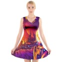 Far Future Human Colonization V-Neck Sleeveless Dress View1