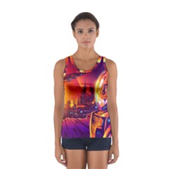 Far Future Human Colonization Sport Tank Top  by Vaneshart