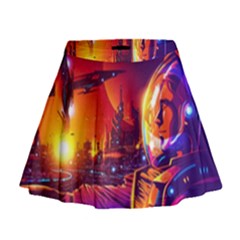 Far Future Human Colonization Mini Flare Skirt by Vaneshart