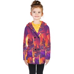 Far Future Human Colonization Kids  Double Breasted Button Coat