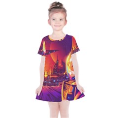 Far Future Human Colonization Kids  Simple Cotton Dress by Vaneshart