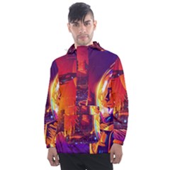 Far Future Human Colonization Men s Front Pocket Pullover Windbreaker by Vaneshart