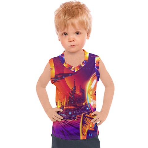 Far Future Human Colonization Kids  Sport Tank Top by Vaneshart