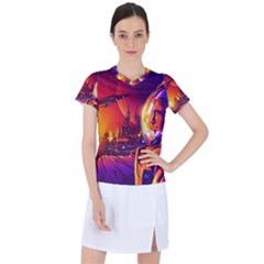 Far Future Human Colonization Women s Sports Top by Vaneshart