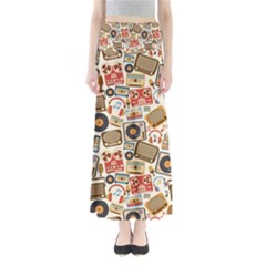 Music Retro Seamless Pattern Full Length Maxi Skirt by Vaneshart