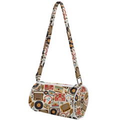 Music Retro Seamless Pattern Mini Cylinder Bag