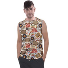 Music Retro Seamless Pattern Men s Regular Tank Top by Vaneshart