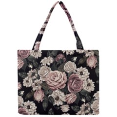 Elegant Seamless Pattern Blush Toned Rustic Flowers Mini Tote Bag by Vaneshart