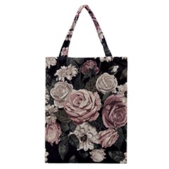 Elegant Seamless Pattern Blush Toned Rustic Flowers Classic Tote Bag by Vaneshart