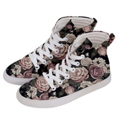 Elegant Seamless Pattern Blush Toned Rustic Flowers Men s Hi-top Skate Sneakers by Vaneshart