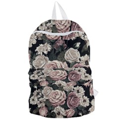 Elegant Seamless Pattern Blush Toned Rustic Flowers Foldable Lightweight Backpack by Vaneshart