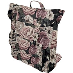 Elegant Seamless Pattern Blush Toned Rustic Flowers Buckle Up Backpack by Vaneshart