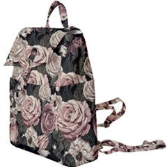 Elegant Seamless Pattern Blush Toned Rustic Flowers Buckle Everyday Backpack by Vaneshart