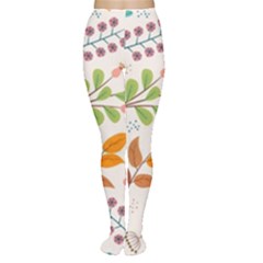 Colorful Ditsy Floral Print Background Tights by Vaneshart