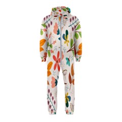 Colorful Ditsy Floral Print Background Hooded Jumpsuit (kids)