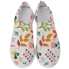 Colorful Ditsy Floral Print Background Men s Slip On Sneakers by Vaneshart