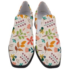 Colorful Ditsy Floral Print Background Women Slip On Heel Loafers by Vaneshart