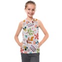 Colorful Ditsy Floral Print Background Kids  Sleeveless Hoodie View1