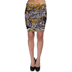 Crazy Abstract Doodle Social Doodle Drawing Style Bodycon Skirt by Vaneshart