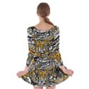 Crazy Abstract Doodle Social Doodle Drawing Style Long Sleeve Skater Dress View2