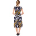 Crazy Abstract Doodle Social Doodle Drawing Style Cap Sleeve Front Wrap Midi Dress View2