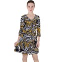 Crazy Abstract Doodle Social Doodle Drawing Style Ruffle Dress View1