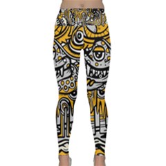 Crazy Abstract Doodle Social Doodle Drawing Style Lightweight Velour Classic Yoga Leggings by Vaneshart