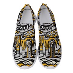 Crazy Abstract Doodle Social Doodle Drawing Style Women s Slip On Sneakers by Vaneshart