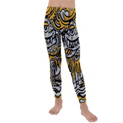 Crazy Abstract Doodle Social Doodle Drawing Style Kids  Lightweight Velour Leggings by Vaneshart