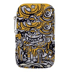 Crazy Abstract Doodle Social Doodle Drawing Style Waist Pouch (small) by Vaneshart