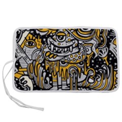 Crazy Abstract Doodle Social Doodle Drawing Style Pen Storage Case (m)