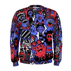 Cute Halloween Monsters Set Background Men s Sweatshirt