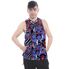 Cute Halloween Monsters Set Background Men s Sleeveless Hoodie