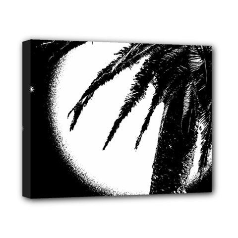 Black And White Tropical Moonscape Illustration Canvas 10  X 8  (stretched)