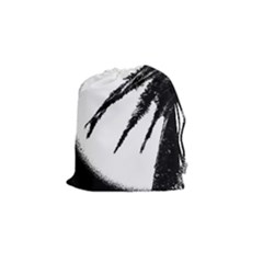 Black And White Tropical Moonscape Illustration Drawstring Pouch (small) by dflcprintsclothing