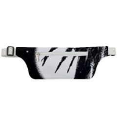 Black And White Tropical Moonscape Illustration Active Waist Bag by dflcprintsclothing