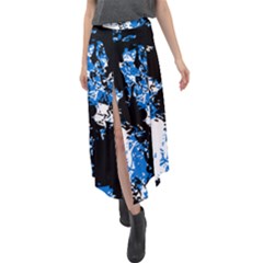 Blue, Black & White #1 Velour Split Maxi Skirt